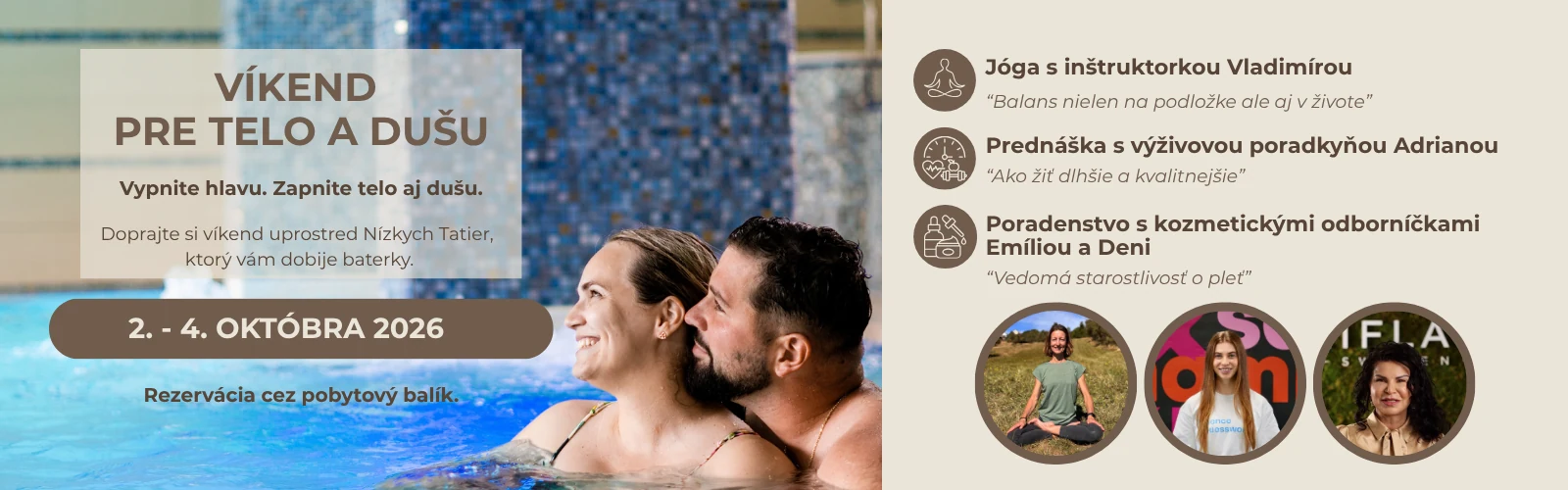 Víkend pre telo a dušu 2. - 4. októbra 2026 - Wellness Hotel Repiská